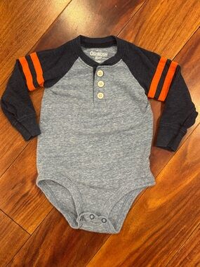 OshKosh B’gosh Henley Long-Sleeve Baby One-Piece Onsie - Size 9 Month